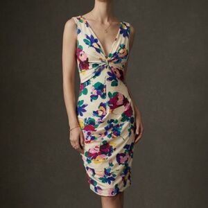 Ungaro Parallèle Paris Floral Ruched Sheath Dress Italy. Size S
